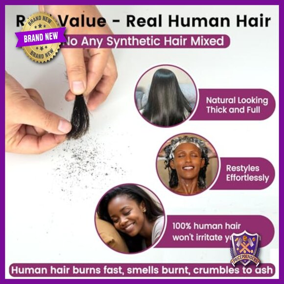 16 Inch Human Hair Extensions for Boho Braids, Deep Wave Curly